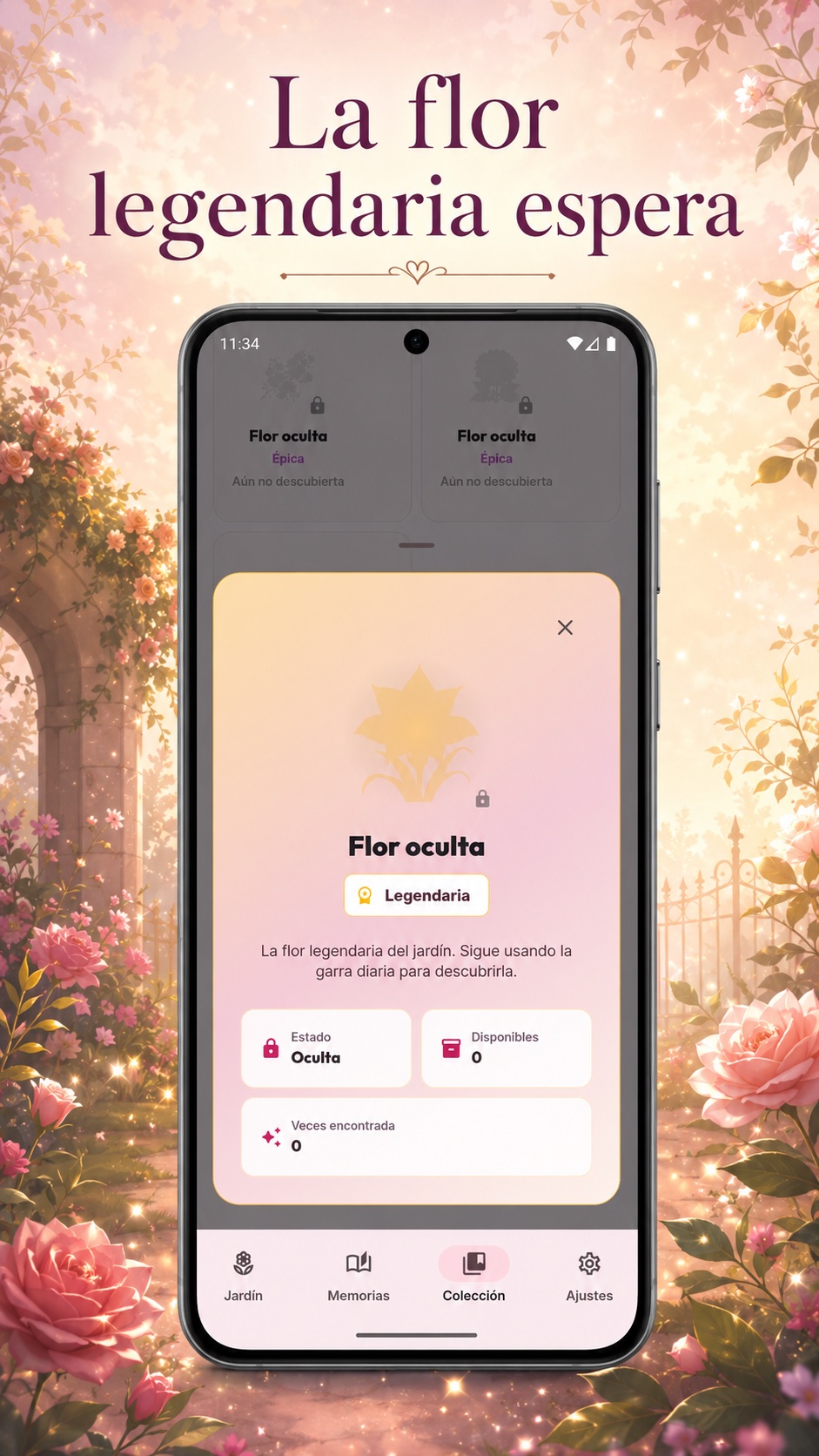 Pantalla de flor legendaria oculta en la colección